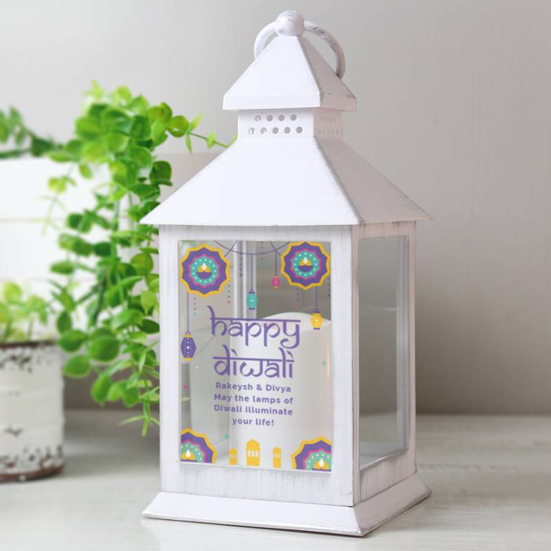 Personalised Diwali White Lantern